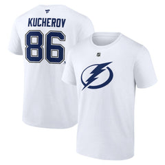 Nikita Kucherov Tampa Bay Lightning Fanatics Authentic Stack Name & Number T-Shirt - White - NHL