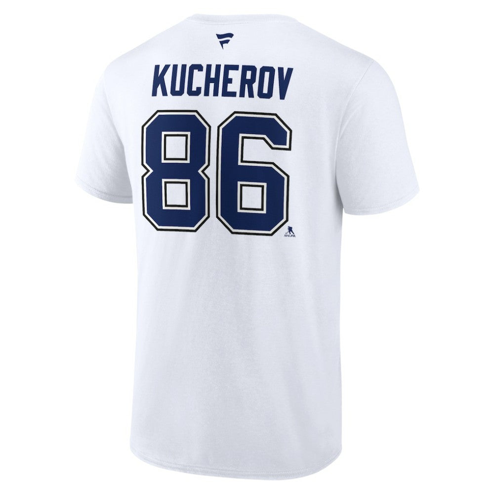 Nikita Kucherov Tampa Bay Lightning Fanatics Authentic Stack Name & Number T-Shirt - White - NHL