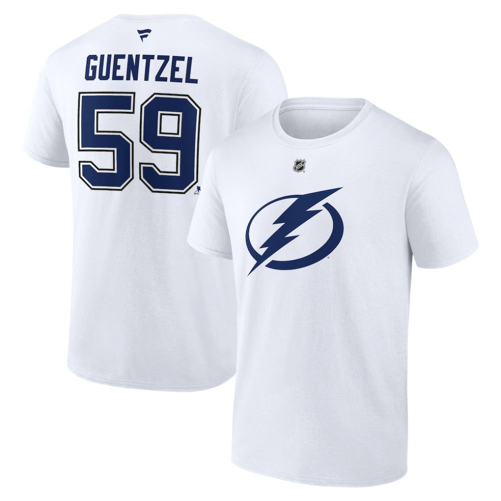 Jake Guentzel Tampa Bay Lightning Fanatics Authentic Stack Name & Number T-Shirt - White - NHL