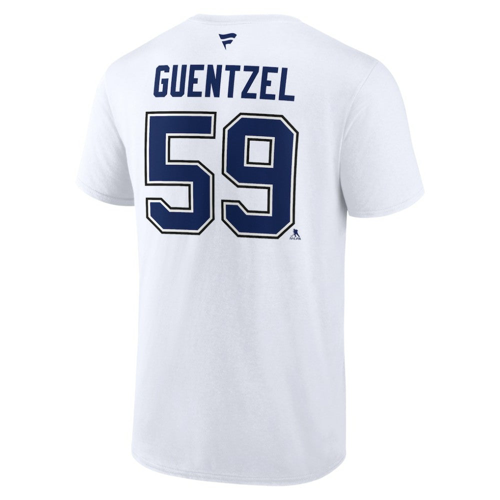 Jake Guentzel Tampa Bay Lightning Fanatics Authentic Stack Name & Number T-Shirt - White - NHL
