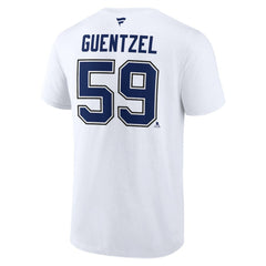 Jake Guentzel Tampa Bay Lightning Fanatics Authentic Stack Name & Number T-Shirt - White - NHL