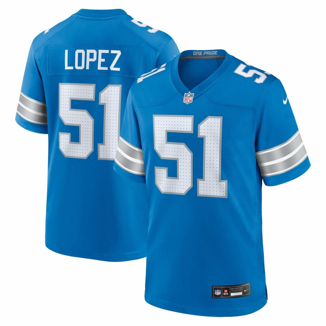 Roy Lopez Detroit Lions Team Game Jersey Blue | Nike for Sale