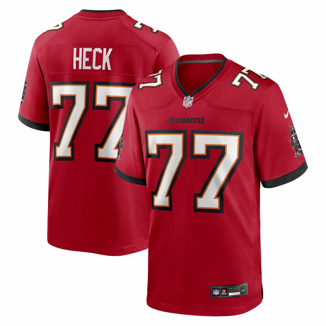 Charlie Heck Tampa Bay Buccaneers Team Game Jersey Red | Nike for Sale