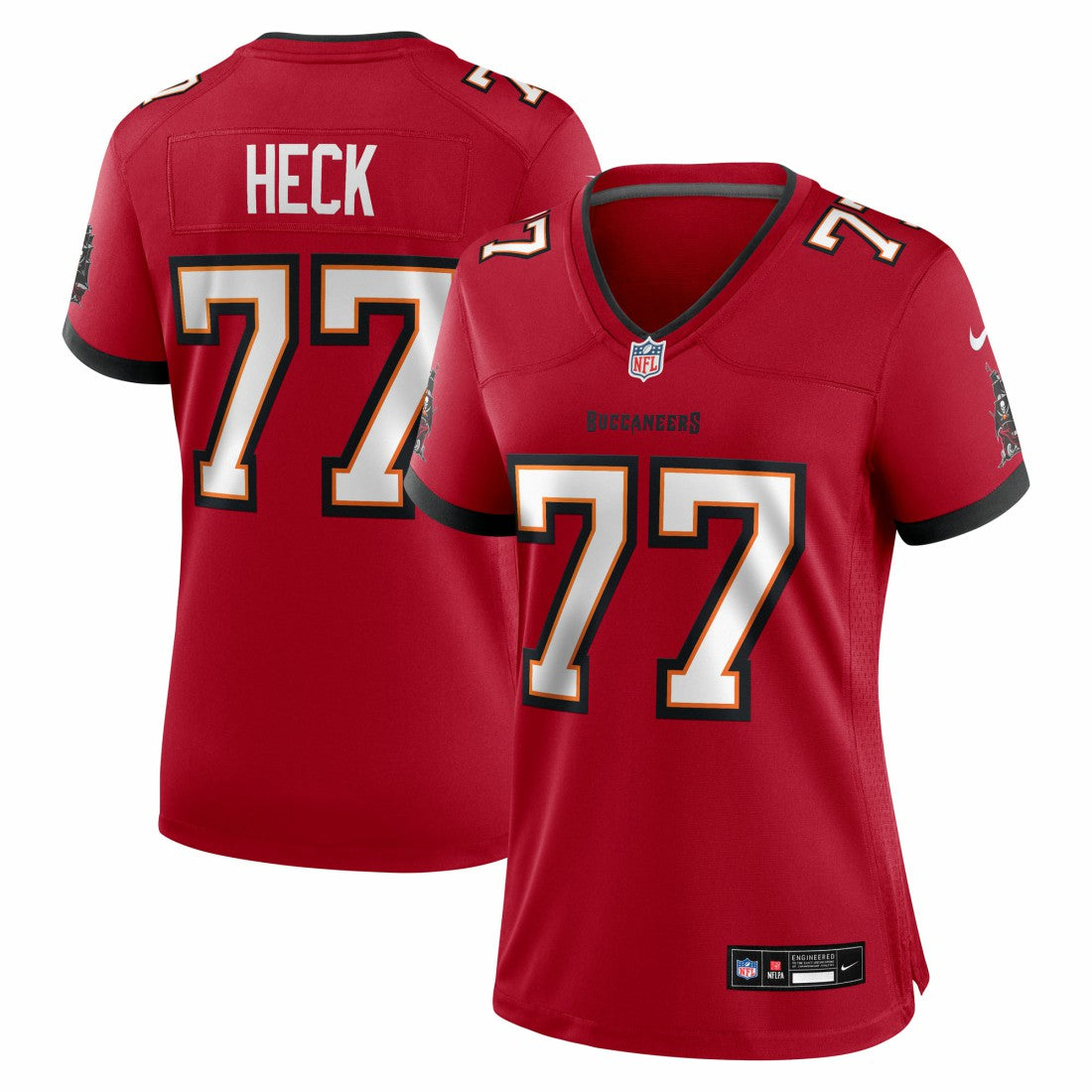 Charlie Heck Tampa Bay Buccaneers Women's Team Game Jersey Red | Nike for Sale