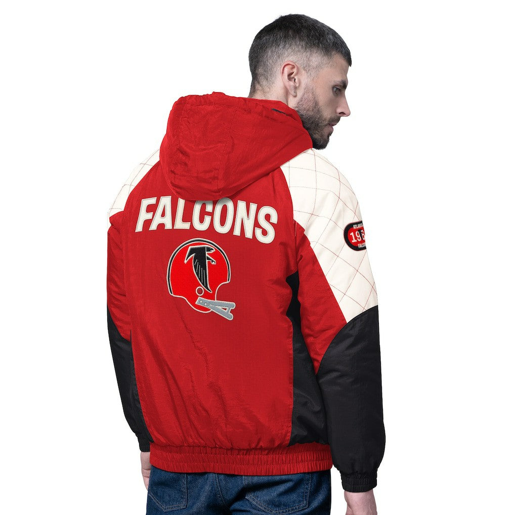 Atlanta Falcons Starter Oxford Crinkle Full-Snap Hoodie Jacket Red | NFL