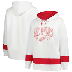 Detroit Red Wings Profile Women's Plus Size Hoodie - White - NHL