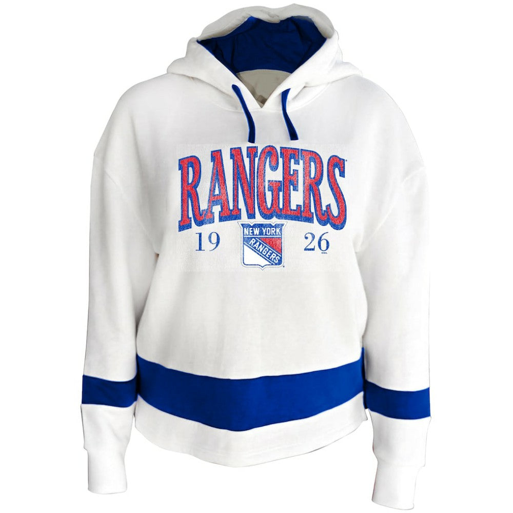 New York Rangers Profile Women's Plus Size Hoodie - White - NHL