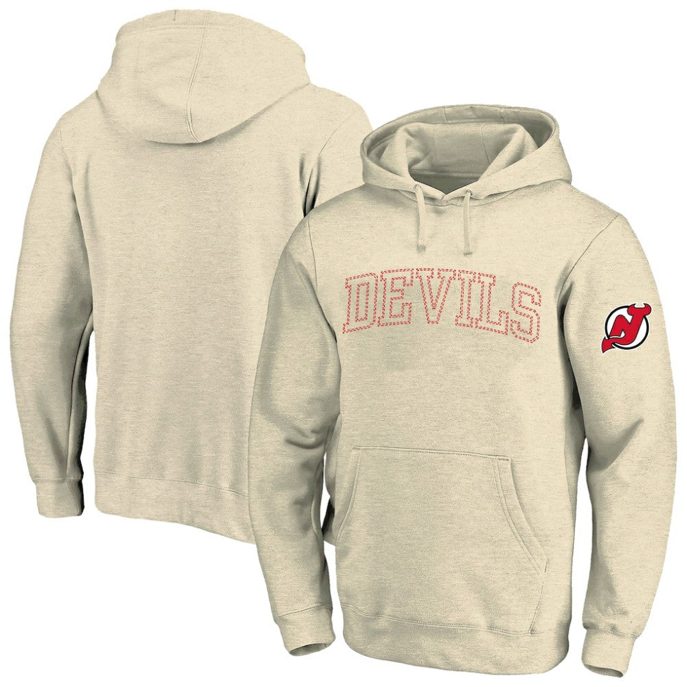 New Jersey Devils Fanatics Big &Tall Stitch Hoodie - Cream - NHL