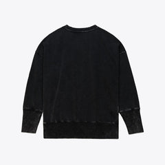 New York Jets Women's Delineate Mineral Wash Crewneck Sweatshirt Black | Mitchell & Ness