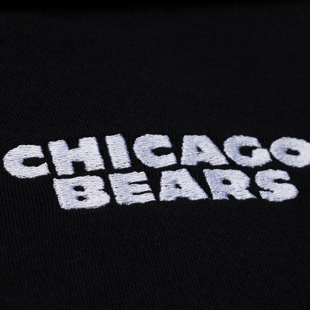 Chicago Bears Women's Cropped Long Sleeve Rugby Polo Black | Mitchell & Ness