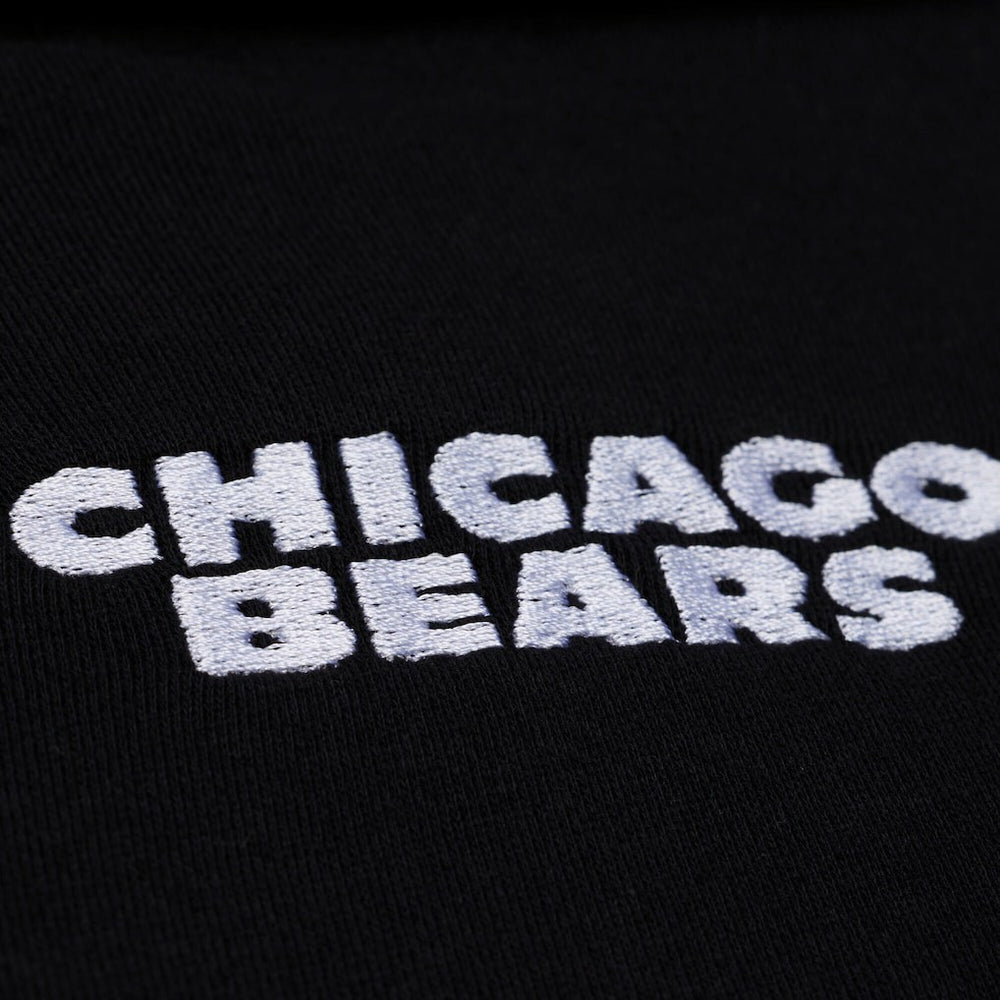Chicago Bears Women's Cropped Long Sleeve Rugby Polo Black | Mitchell & Ness