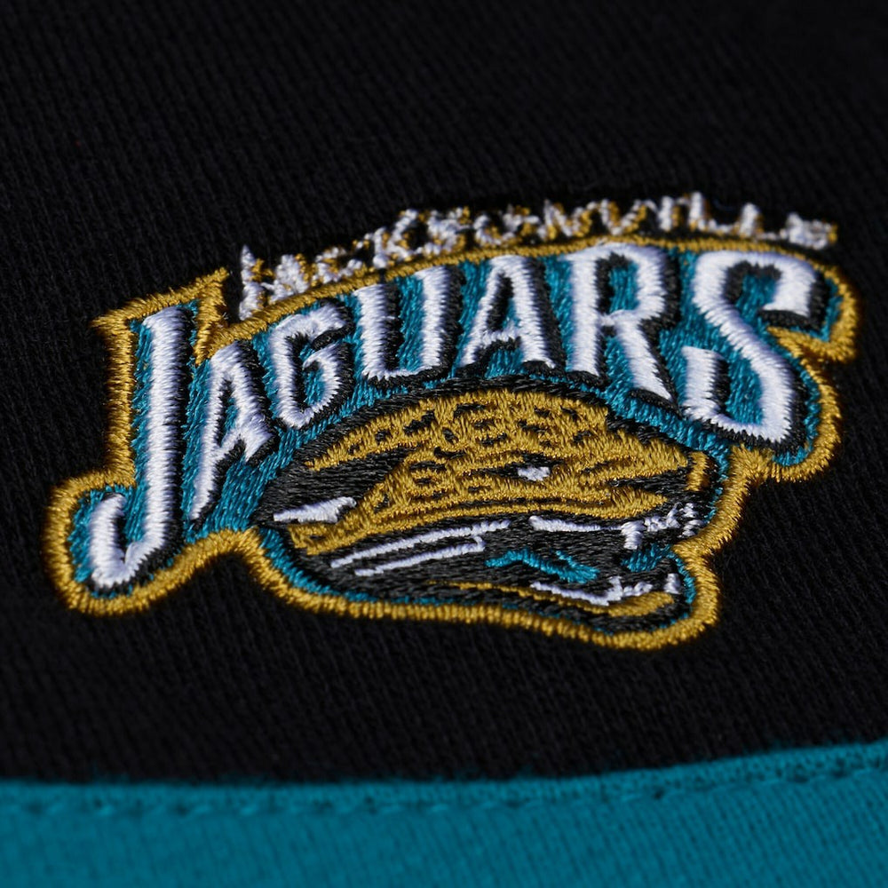 Jacksonville Jaguars Women's Throwback Cropped Long Sleeve Rugby Polo Black | Mitchell & Ness