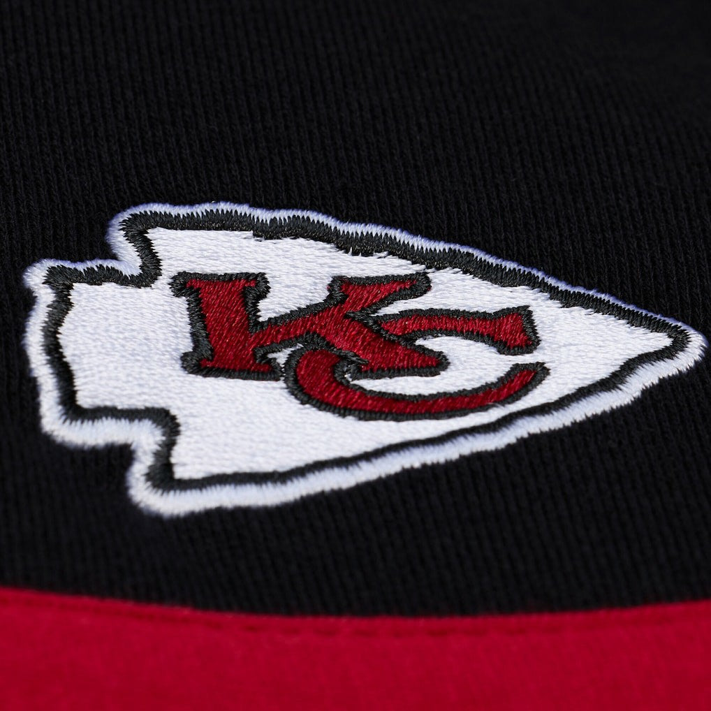 Kansas City Chiefs Women's Cropped Long Sleeve Rugby Polo Black | Mitchell & Ness