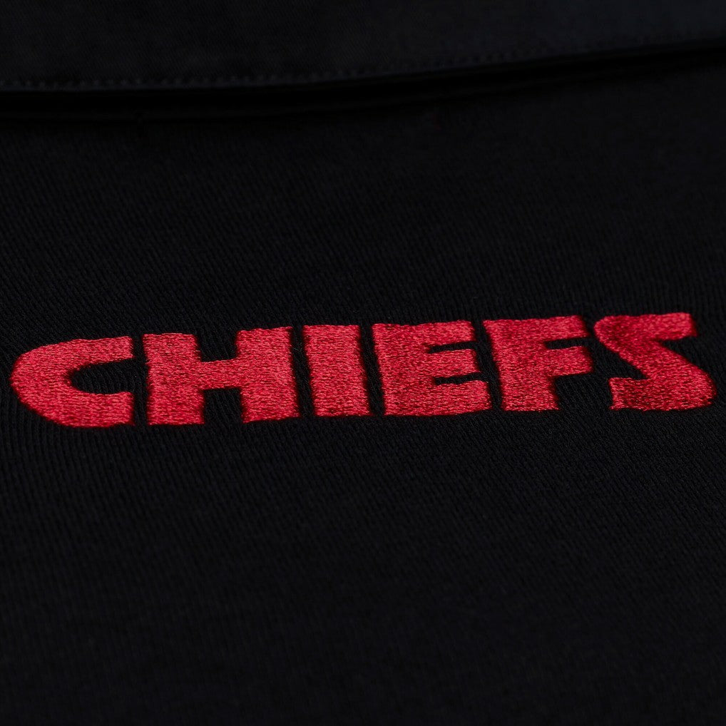 Kansas City Chiefs Women's Cropped Long Sleeve Rugby Polo Black | Mitchell & Ness