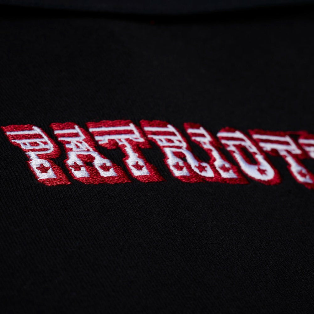 New England Patriots Women's Throwback Cropped Long Sleeve Rugby Polo Black | Mitchell & Ness
