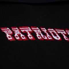 New England Patriots Women's Throwback Cropped Long Sleeve Rugby Polo Black | Mitchell & Ness