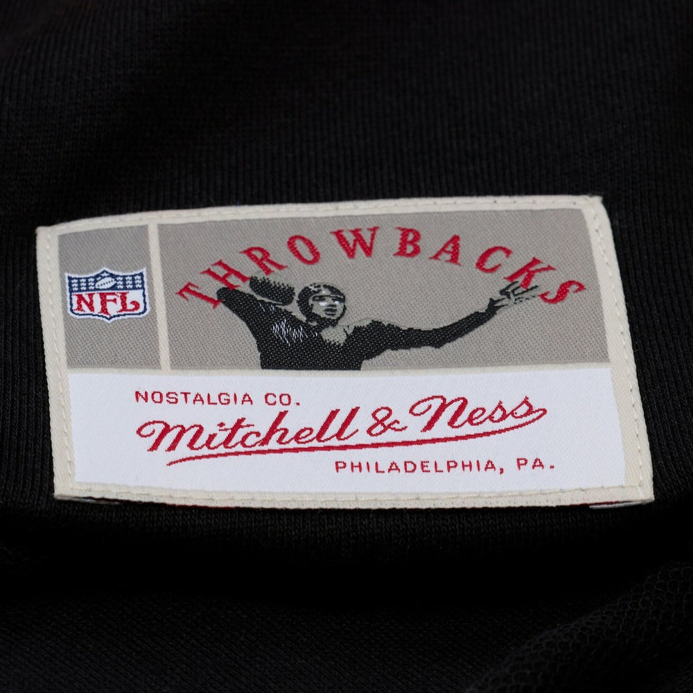 New Orleans Saints Women's Cropped Long Sleeve Rugby Polo Black | Mitchell & Ness