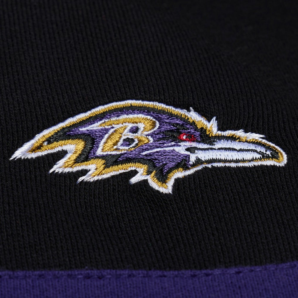 Baltimore Ravens Women's Cropped Long Sleeve Rugby Polo Black | Mitchell & Ness