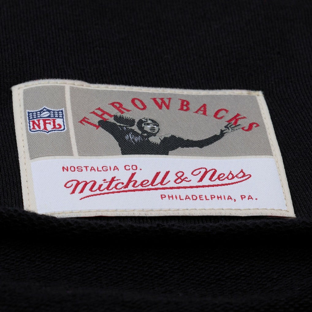 San Francisco 49ers Women's Cropped Long Sleeve Rugby Polo Black | Mitchell & Ness