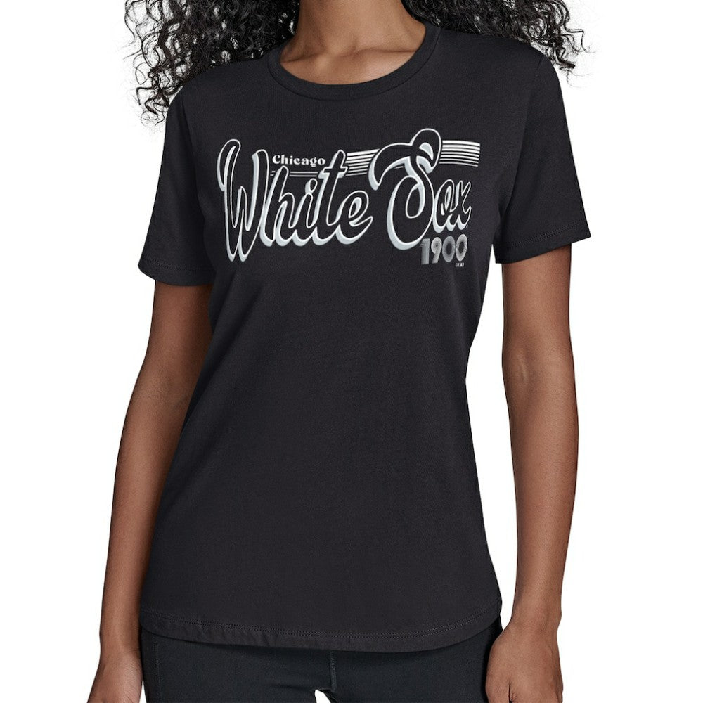 Chicago White Sox Starter Women's Groovy Script Team Fitted T-Shirt - MLB