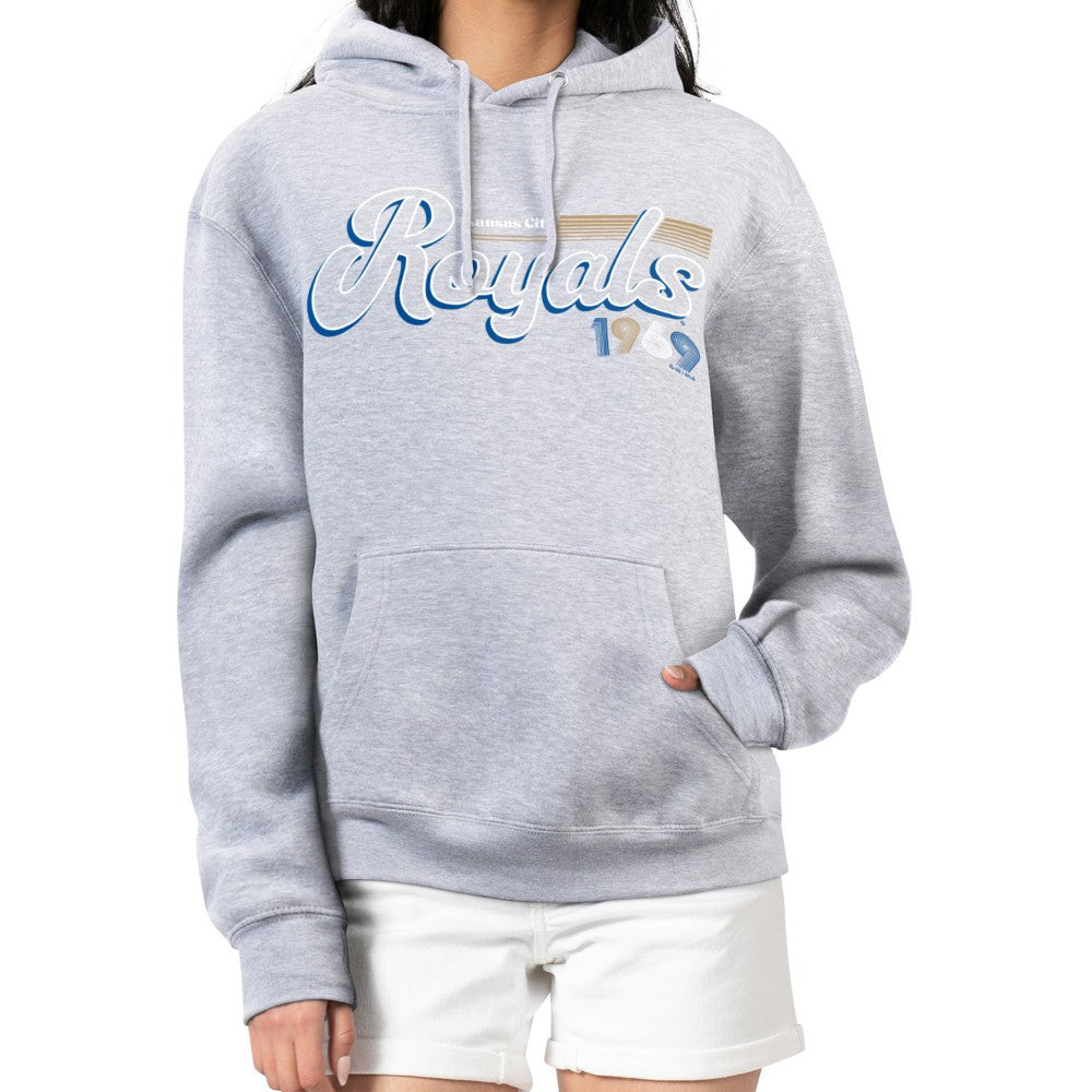 Kansas City Royals Starter Women's Groovy Script Team Fleece Pullover Hoodie - MLB