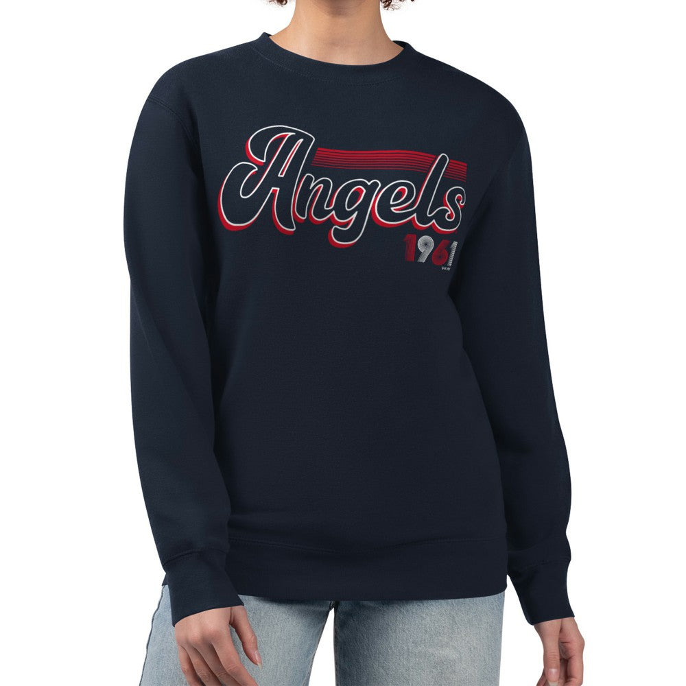 Los Angeles Angels Starter Women's Groovy Script Team Fleece Pullover Sweatshirt - MLB