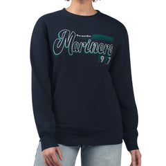 Seattle Mariners Starter Women's Groovy Script Team Fleece Pullover Sweatshirt - MLB