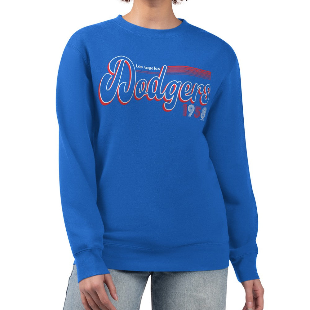 Los Angeles Dodgers Starter Women's Groovy Script Team Fleece Pullover Sweatshirt - MLB
