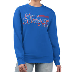 Los Angeles Dodgers Starter Women's Groovy Script Team Fleece Pullover Sweatshirt - MLB