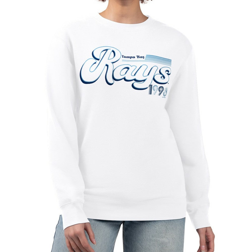 Tampa Bay Rays Starter Women's Groovy Script Team Fleece Pullover Sweatshirt - MLB