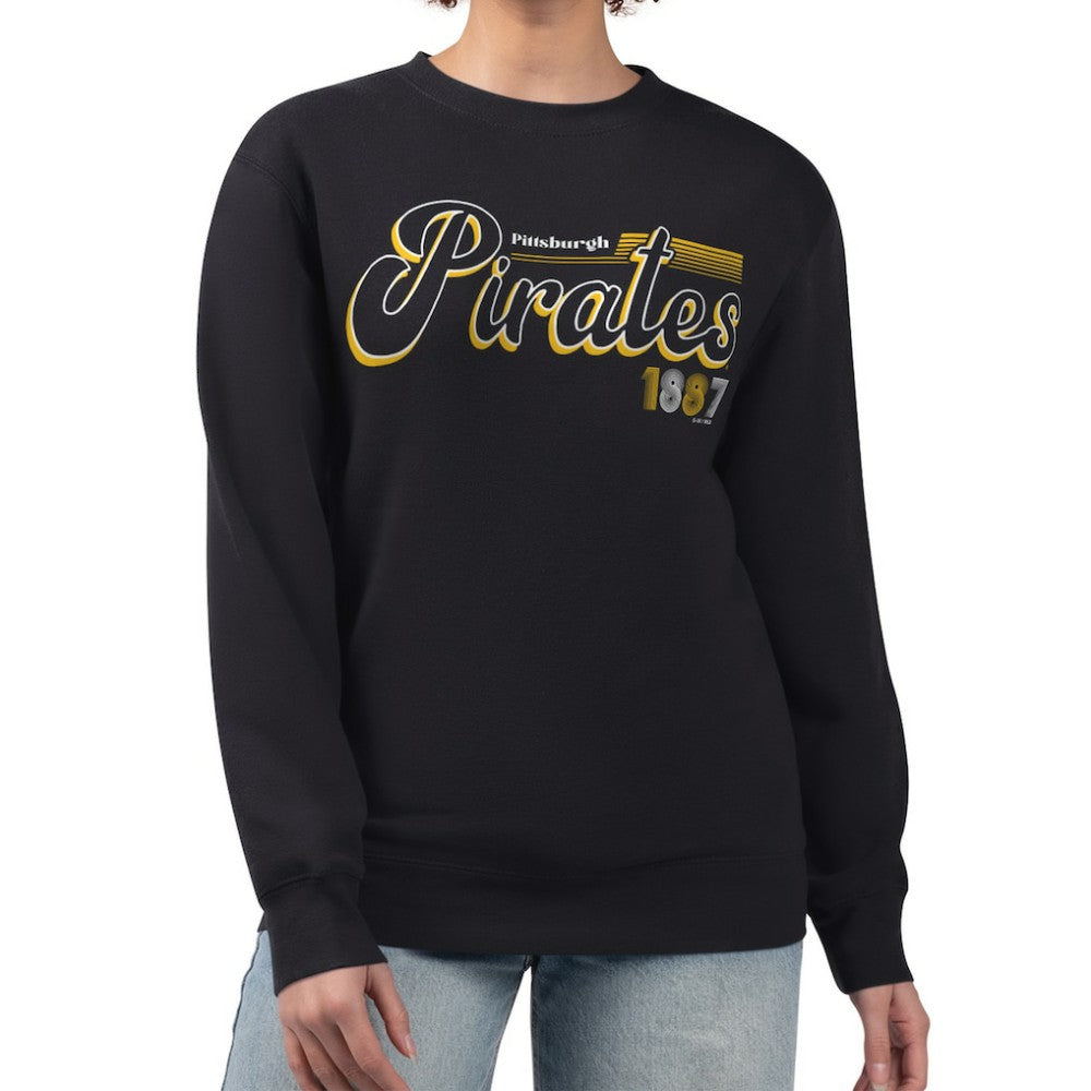 Pittsburgh Pirates Starter Women's Groovy Script Team Fleece Pullover Sweatshirt - MLB