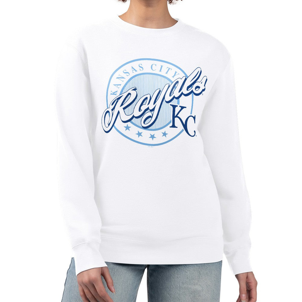 Kansas City Royals G-III 4Her by Carl Banks Women's Pinstripe Circle Team Fleece Pullover Sweatshirt - MLB