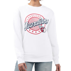 Cleveland Guardians G-III 4Her by Carl Banks Women's Pinstripe Circle Team Fleece Pullover Sweatshirt - MLB
