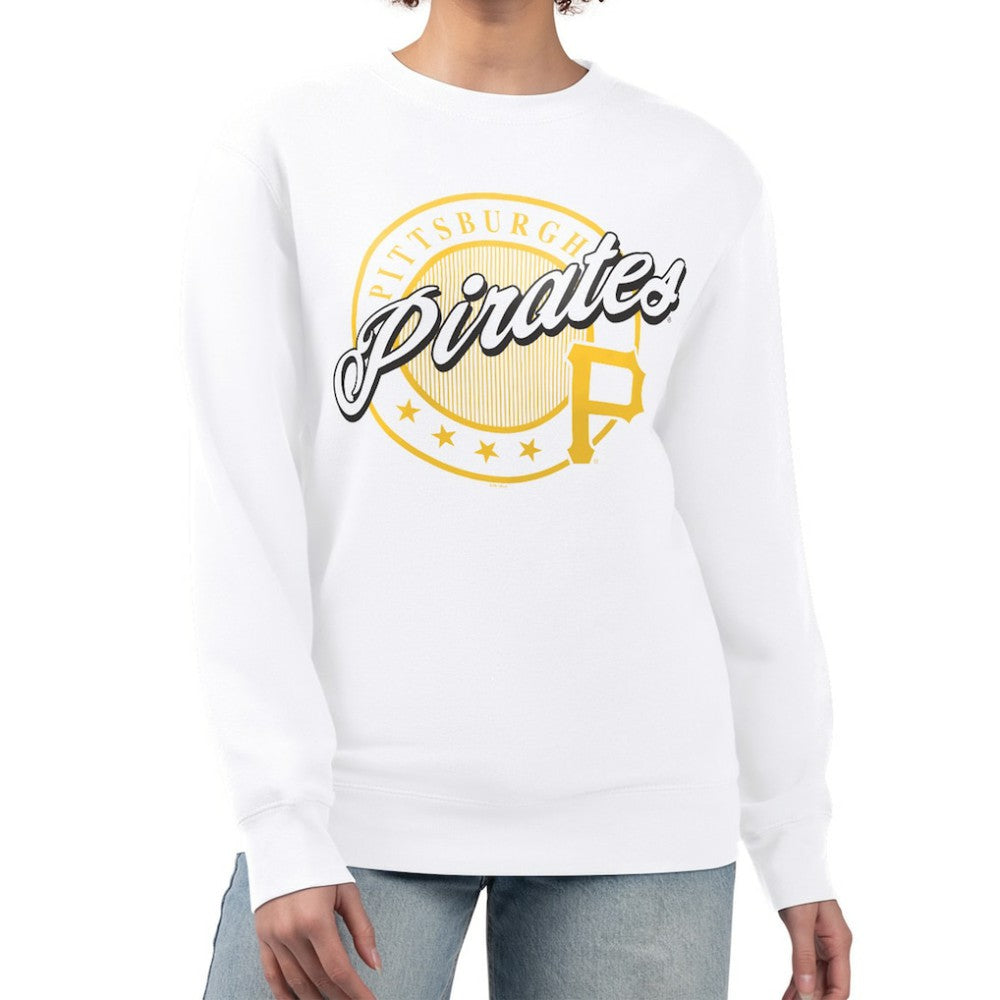 Pittsburgh Pirates G-III 4Her by Carl Banks Women's Pinstripe Circle Team Fleece Pullover Sweatshirt - MLB