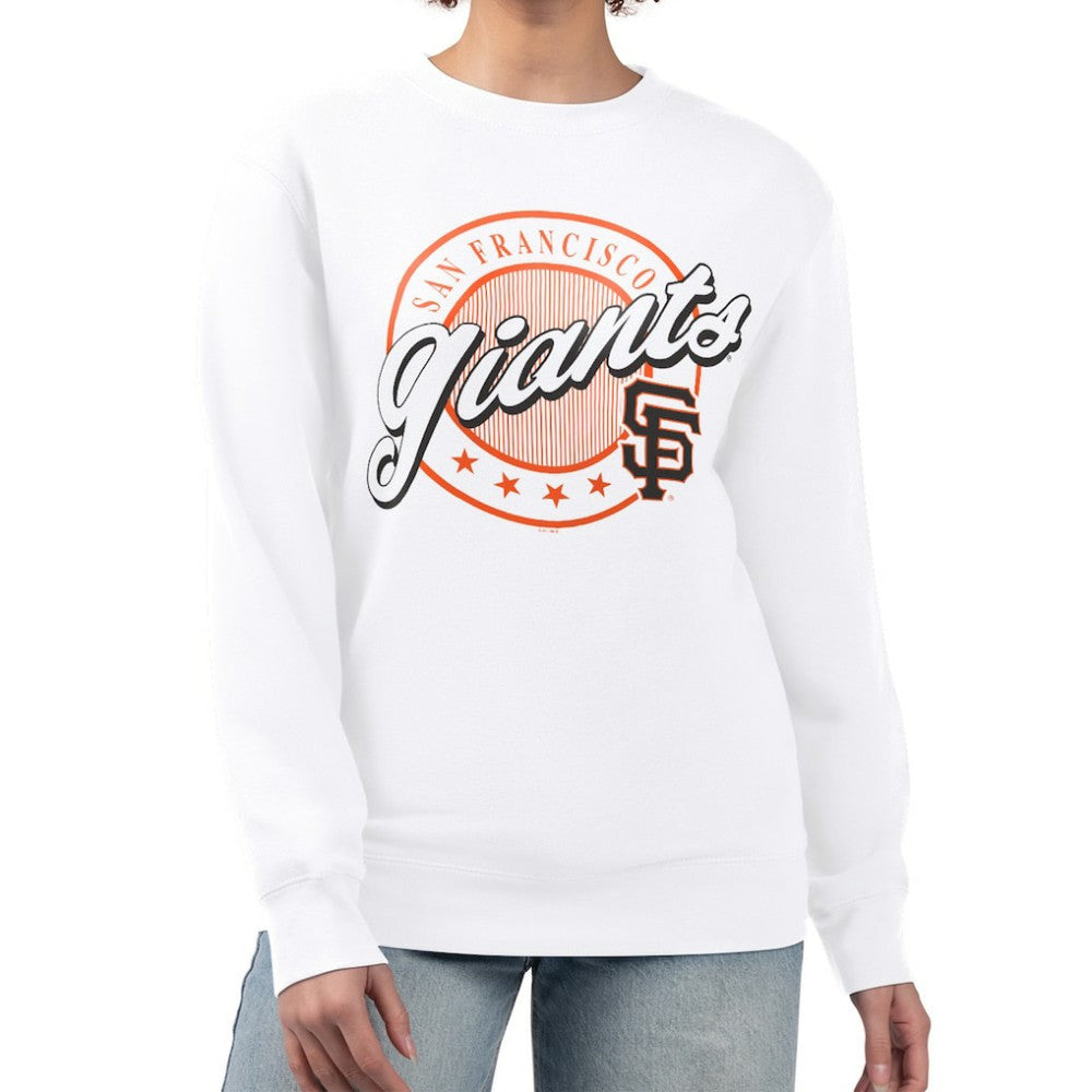 San Francisco Giants G-III 4Her by Carl Banks Women's Pinstripe Circle Team Fleece Pullover Sweatshirt - MLB
