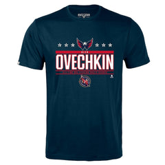 Alexander Ovechkin Washington Capitals Levelwear NHL All-Time Leading Goal Scorer Milestone Stars Name & Number Richmond T-Shirt - Navy - NHL