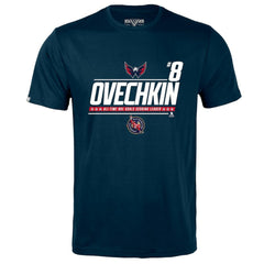 Alexander Ovechkin Washington Capitals Levelwear NHL All-Time Leading Goal Scorer Milestone Name & Number Richmond T-Shirt - Navy - NHL