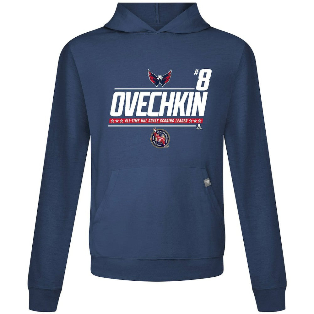 Alexander Ovechkin Washington Capitals Levelwear NHL All-Time Leading Goal Scorer Milestone Name & Number Relay Pullover Hoodie - Navy - NHL