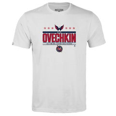Alexander Ovechkin Washington Capitals Levelwear Youth NHL All-Time Leading Goal Scorer Milestone Stars Name & Number Little Richmond T-Shirt - White - NHL