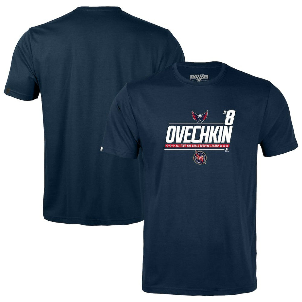 Alexander Ovechkin Washington Capitals Levelwear Youth NHL All-Time Leading Goal Scorer Milestone Name & Number Little Richmond T-Shirt - Navy - NHL