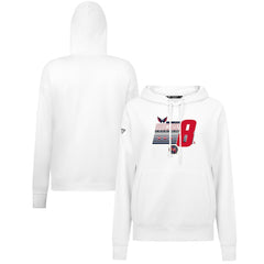 Alexander Ovechkin Washington Capitals Levelwear Women's NHL All-Time Leading Goal Scorer Milestone Stripes Name & Number Adorn Pullover Hoodie - White - NHL
