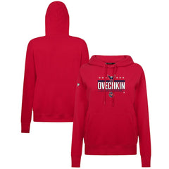 Alexander Ovechkin Washington Capitals Levelwear Women's NHL All-Time Leading Goal Scorer Milestone Stripes Name & Number Adorn Pullover Hoodie - Red - NHL