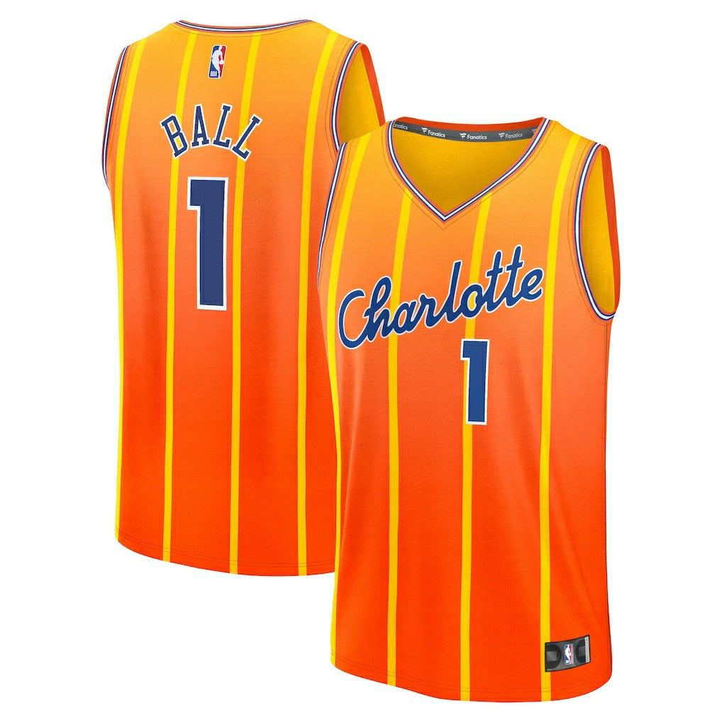 LaMelo Ball Charlotte Hornets 2025/26 City Edition Fast Break Jersey Orange - NBA