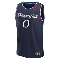 Tyrese Maxey Philadelphia 76ers Youth 2025/26 City Edition Fast Break Jersey Navy - NBA