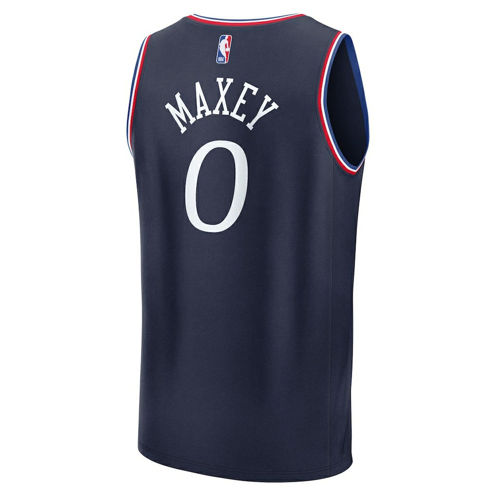 Tyrese Maxey Philadelphia 76ers Youth 2025/26 City Edition Fast Break Jersey Navy - NBA