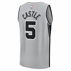 Stephon Castle San Antonio Spurs Youth Fast Break Jersey Statement Edition Silver - NBA