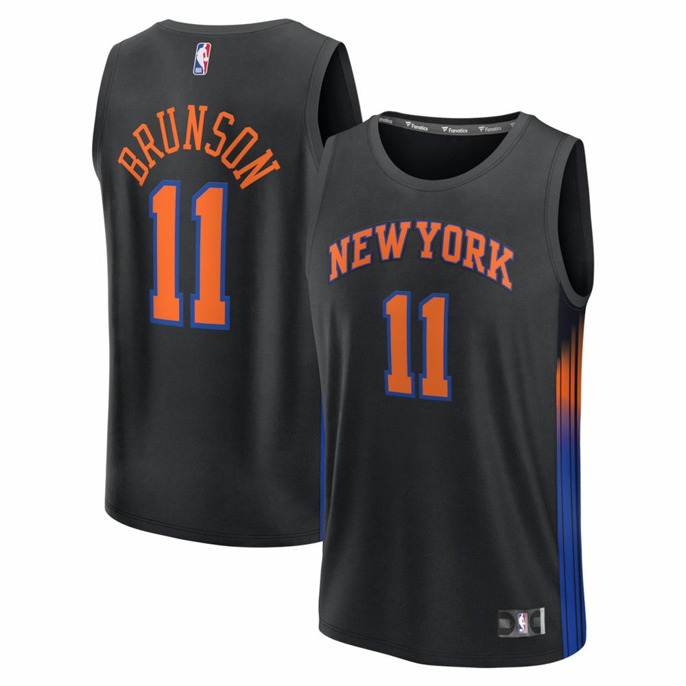 Jalen Brunson New York Knicks Youth Fast Break Jersey Statement Edition Black - NBA