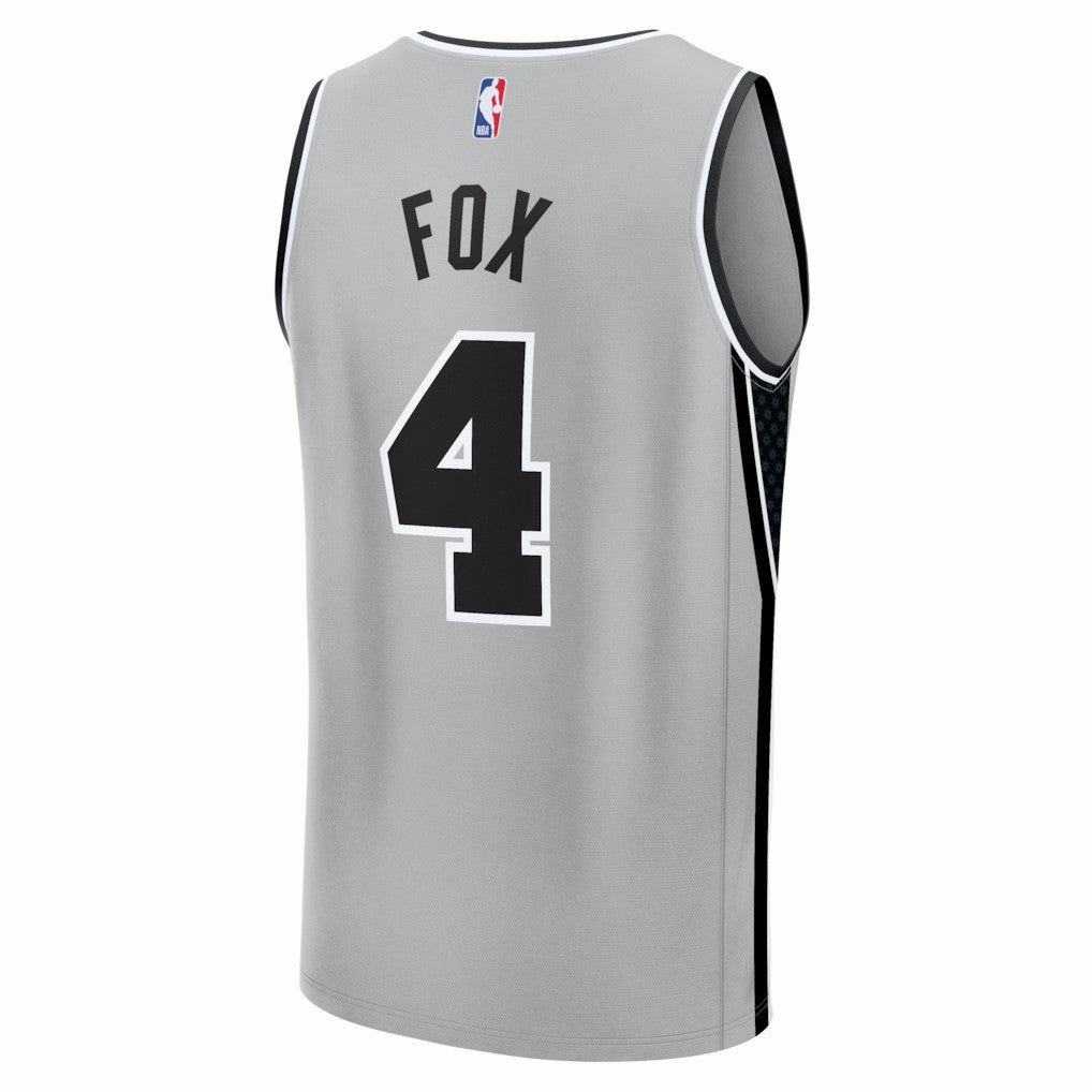 De'Aaron Fox San Antonio Spurs Youth Fast Break Jersey Statement Edition Silver - NBA