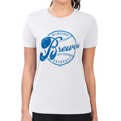 Milwaukee Brewers G-III 4Her by Carl Banks Women's Super-Slim Fit Lightweight Distressed Baseball Team T-Shirt - MLB