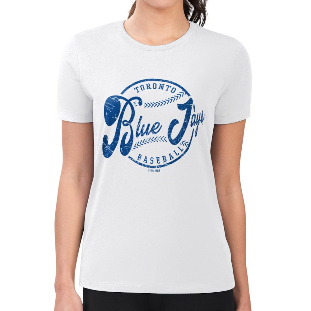 Toronto Blue Jays G-III 4Her by Carl Banks Women's Super-Slim Fit Lightweight Distressed Baseball Team T-Shirt - MLB